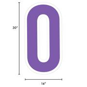 Purple Number (0) Corrugated Plastic Yard Sign, 30in